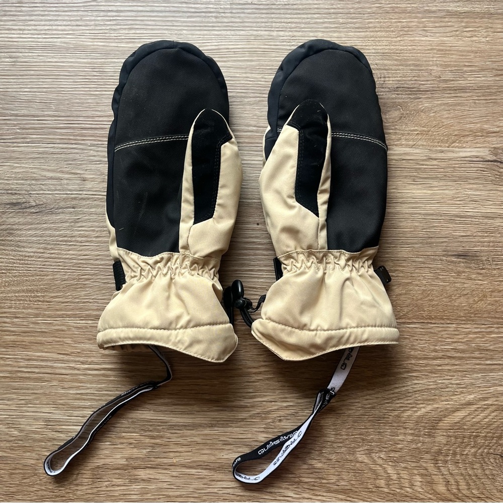 Quiksilver Beige and Black Winter Mittens - Picture 2 of 3